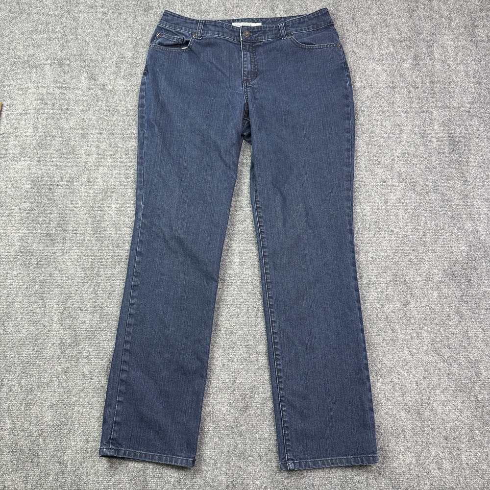 Chicos Platinum Womens Jeans Size 2 US 12 Ultimate Fit Slim Leg Stretch Denim